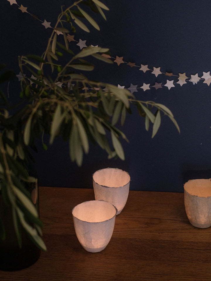 Teelicht Papier Glitzer